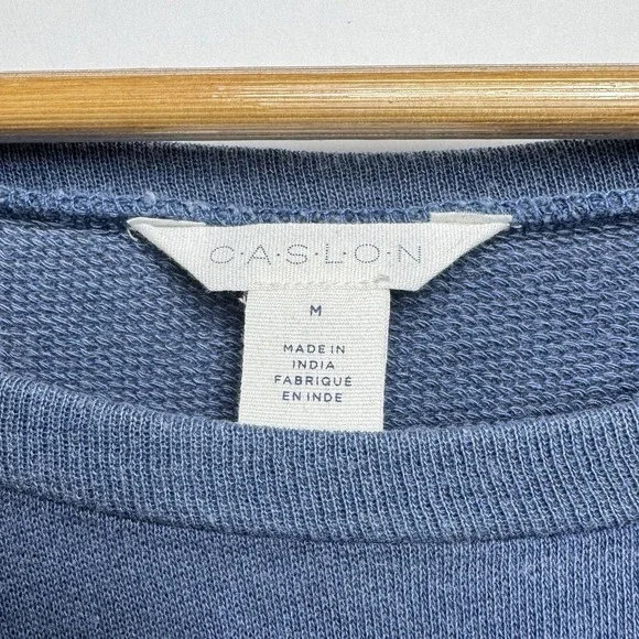 NWT Caslon Size M Blue Organic Cotton Blend Drop Waist Dress - Picture 5 of 8